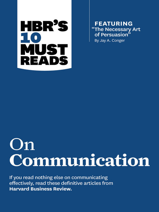 Cover image for HBR's 10 Must Reads on Communication